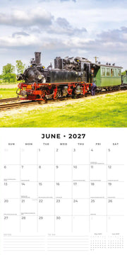 2027 Square Wall Calendar Steam Trains image 4 – thumbnail