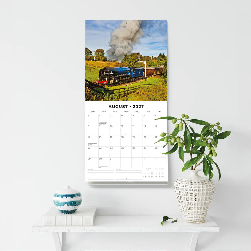 2027 Square Wall Calendar Steam Trains image 6