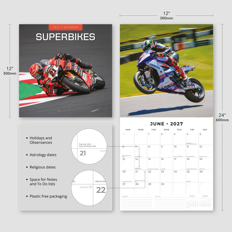 2027 Square Wall Calendar Superbikes image 3