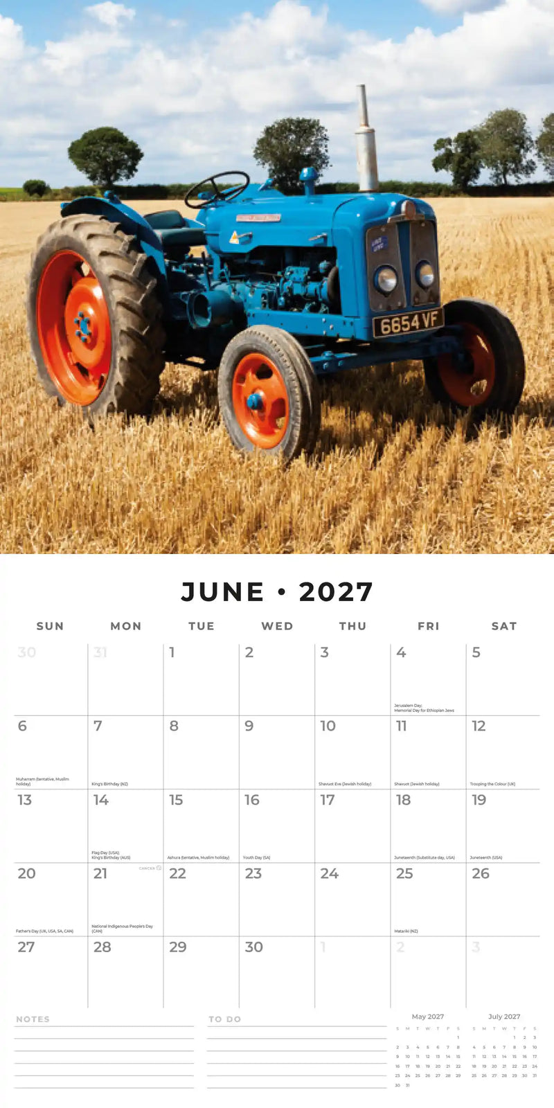 2027 Square Wall Calendar Tractors image 4