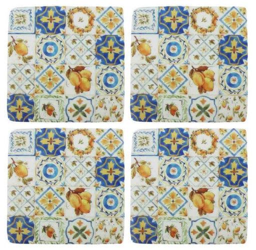 Lemon tile resin coasters set of 4