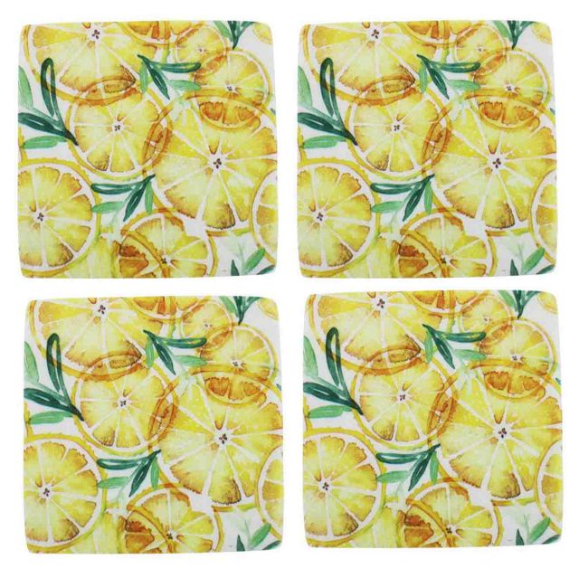 Kitchen Food Prep Set Of 4 Feeling Zesty Resin Coaster10X10