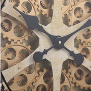 Ragnar 60cm gold wall clock with exposed gears and Roman numerals