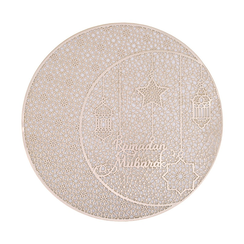 Champagne Ramadan placemat 38cm for iftar table setting and Eid table décor