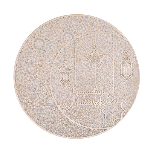 Champagne Ramadan placemat 38cm for iftar table setting and Eid table décor