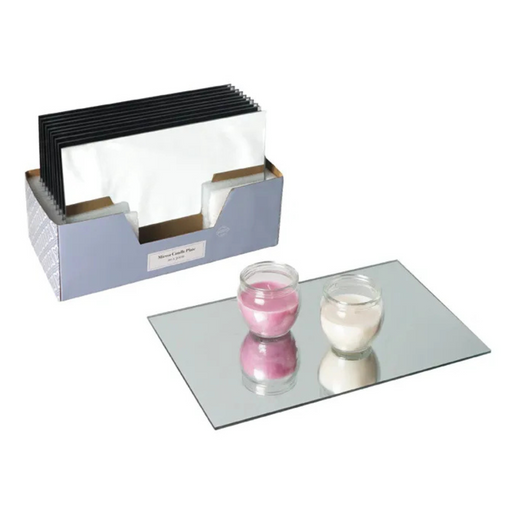 Large rectangular mirror candle plate mirrored base for candles and centrepiece styling on dining tables, coffee tables and vanities