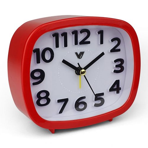 Ronis Rectangle 3D Number Alarm Table Clock With Light 12x10x4cm Assorted