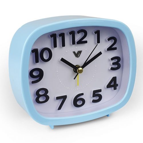 Ronis Rectangle 3D Number Alarm Table Clock With Light 12x10x4cm Assorted