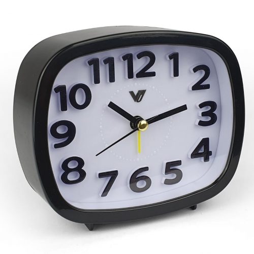 Ronis Rectangle 3D Number Alarm Table Clock With Light 12x10x4cm Assorted