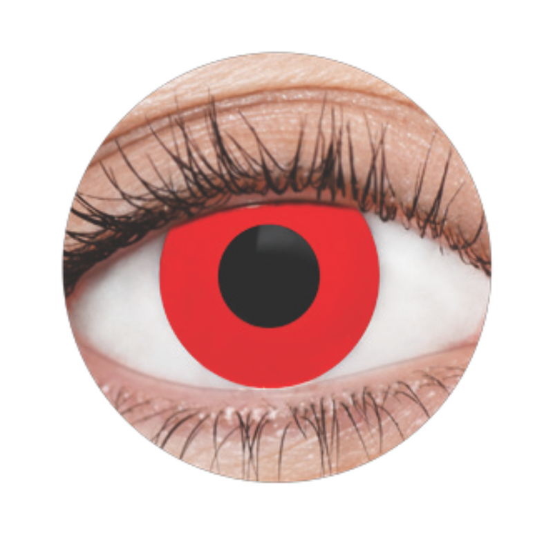 EyeFX Red Devil I Contact Lenses with bold red color and black detailing for a demonic look