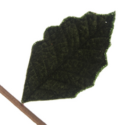 Artificial 3 red magnolia stem with green leaves 73cm Christmas floral decoration