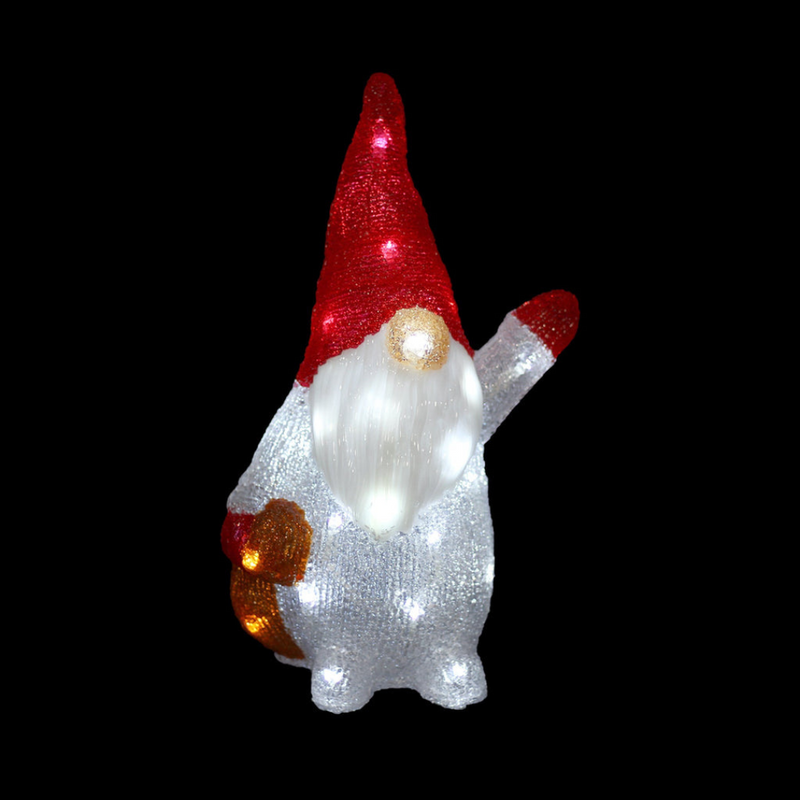 Red Santa Waving Hand Gonk White – festive Scandinavian-style Santa gonk decoration for Christmas displays