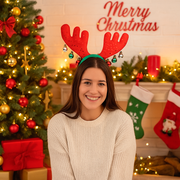 Festive Reindeer Antler Headband with Jingle Bells – Holiday Costume Accessory