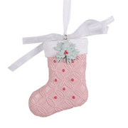 Ronis Resin Pink Stocking Tree Ornament 6.5x2x8.5cm