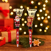 Resin Character Jingle Bell Pen Assorted Christmas Novelty Stationery