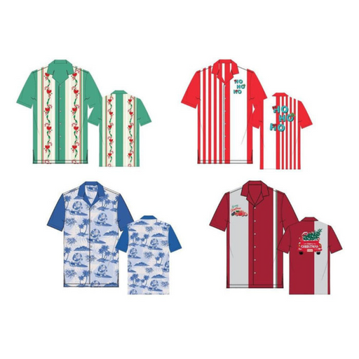 Ronis Retro Christmas Bowling Shirt 4 Asstd