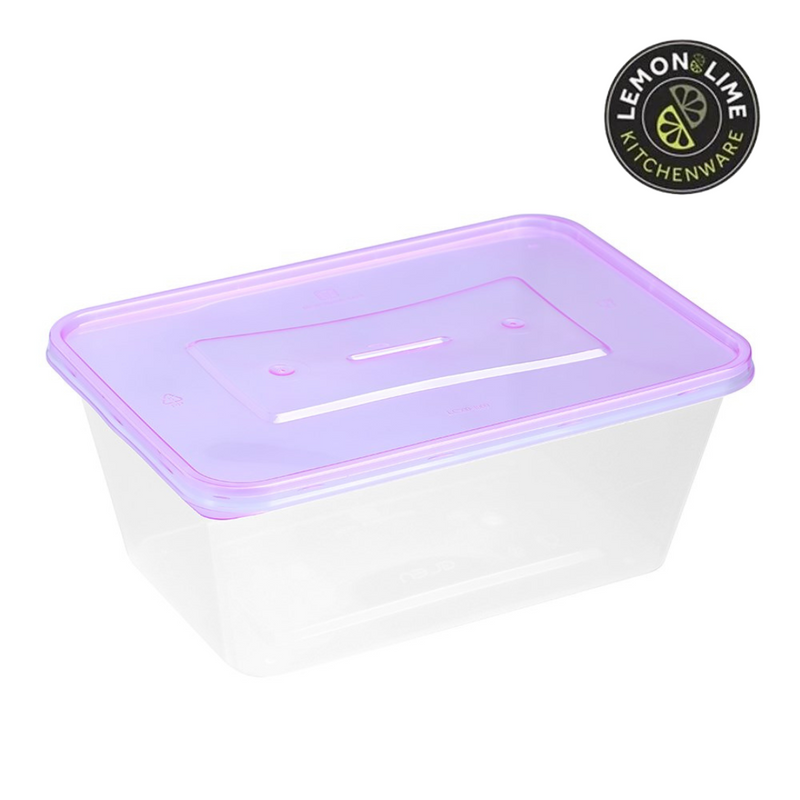 Ronis Reusable Food Container Coloured Lids 1L 20pk
