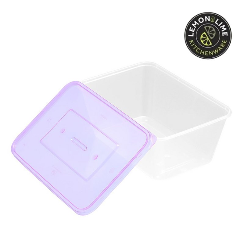Ronis Reusable Food Container Coloured Lids 1L 20pk