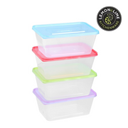 Ronis Reusable Food Container Coloured Lids 1L 20pk