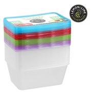 Ronis Reusable Food Container Coloured Lids 1L 20pk