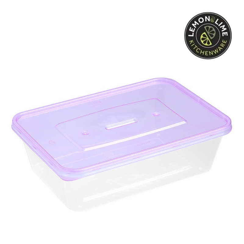 Ronis Reusable Food Container Coloured Lids 750ml 20pk