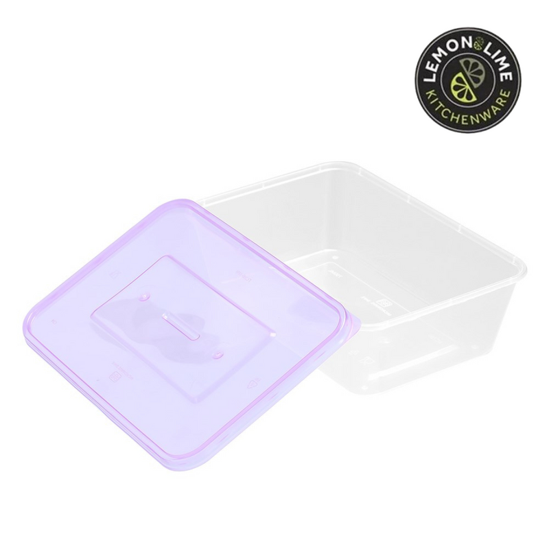 Ronis Reusable Food Container Coloured Lids 750ml 20pk