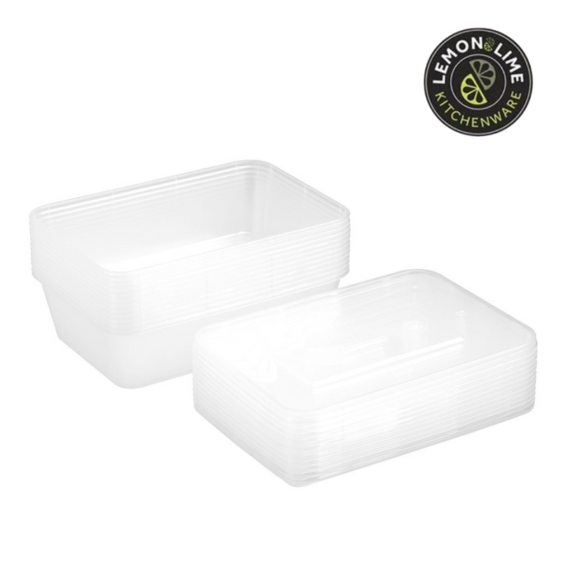 Rectangular Reusable Container Reusable Food Container Rectangle 650ml 12pk Lemon and Lime — Ronis