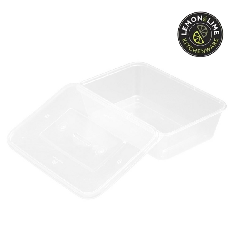 Rectangular Reusable Container Reusable Food Container Rectangle 650ml 12pk Lemon and Lime — Ronis