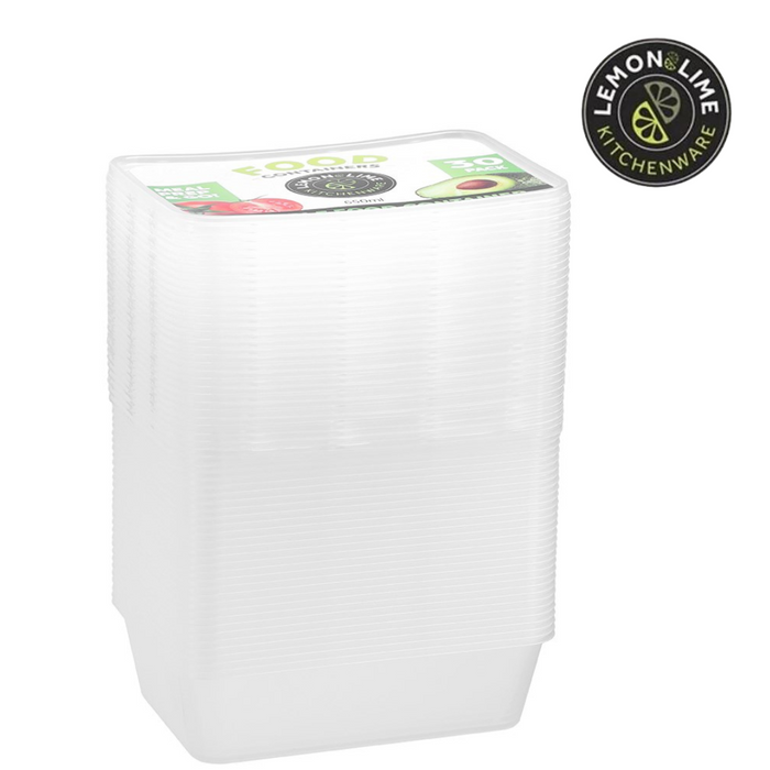 Reusable Produce Containers REUSABLE FOOD CONTAINER RECT 650ML VALUE 30PK