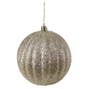 Ronis Ribbed Bauble Glitter 10cm Assorted