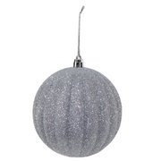 Ronis Ribbed Bauble Glitter 10cm Assorted