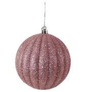 Ronis Ribbed Bauble Glitter 10cm Assorted