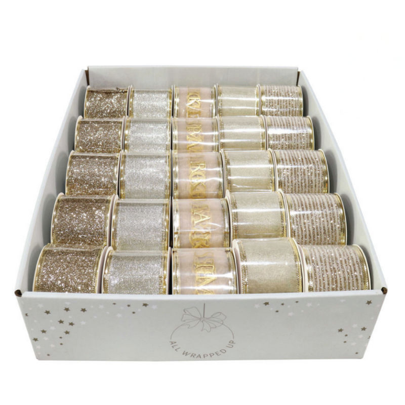 Ronis Ribbon 50mm x 2.7m Gold 5 Asstd