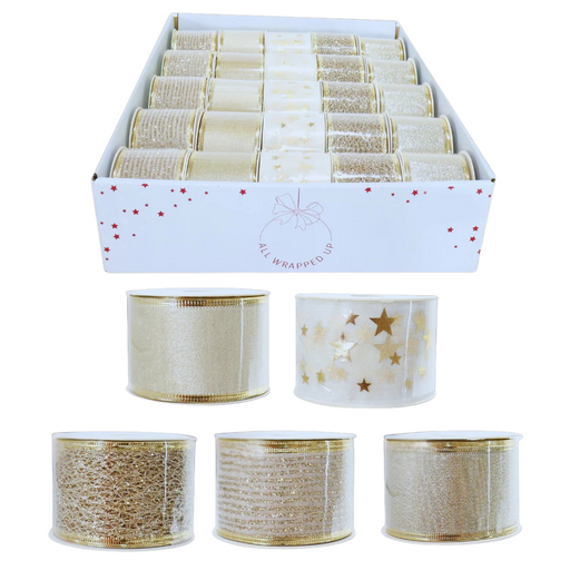 Ronis Ribbon 50mmx2.7m Champagne Assorted