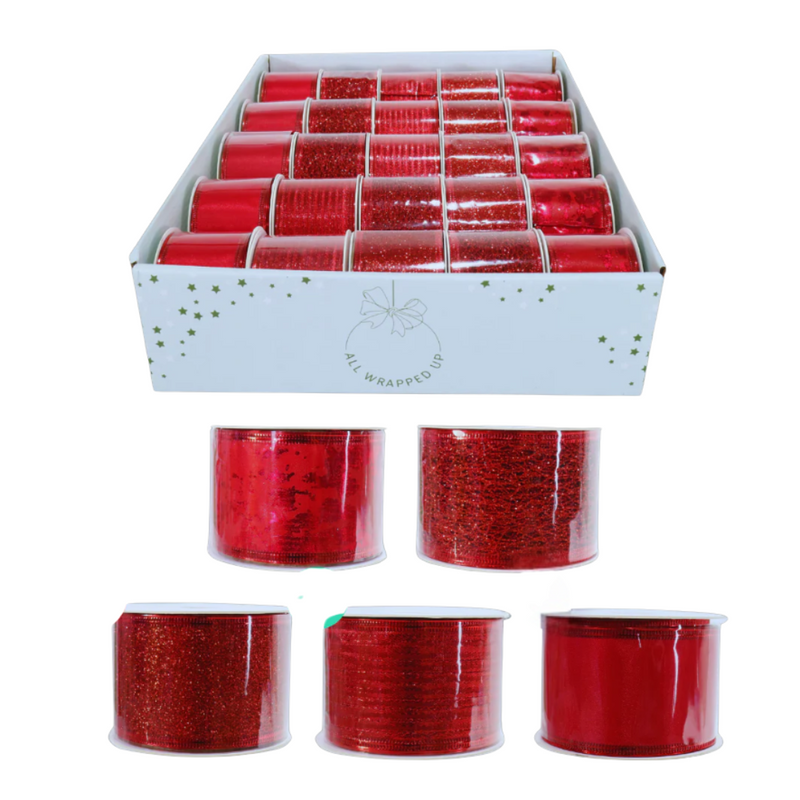 Ronis Ribbon 50mmx2.7m Red Assorted