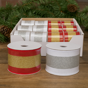 Elegant Glitter Ribbon 6x270cm in Assorted Colors – Sparkly Decorative Christmas Ribbon