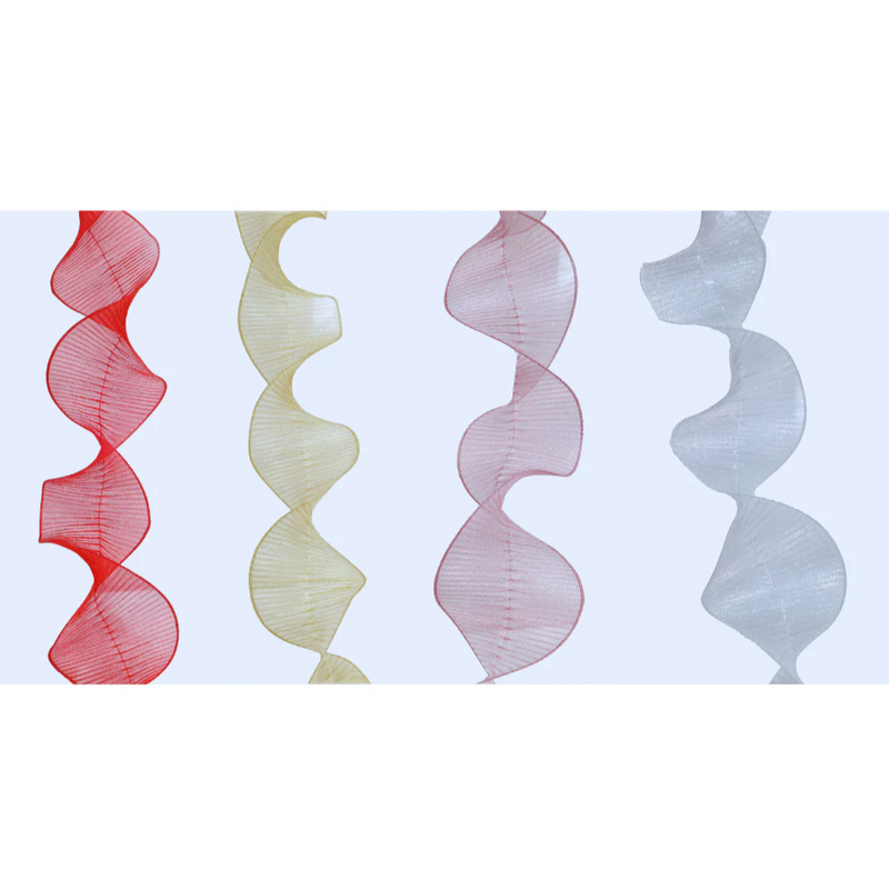 Pleated Organza Ribbon 12x180cm in Assorted Colors – Decorative and Elegant