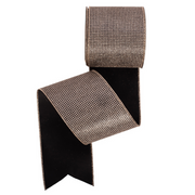 Black ribbon with champagne glitter 10cm x 10m for Christmas and event decorating