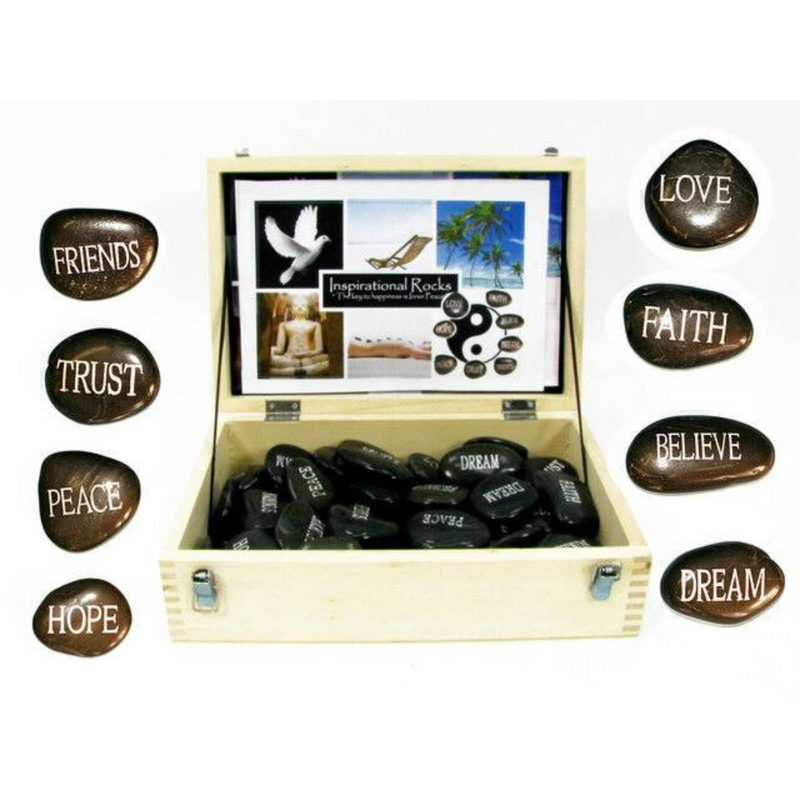 Ronis River Stone with Wording in Box Assorted