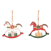 Rocking Horse Tree Ornaments 13x.5x11cm Assorted – Christmas tree decorations with festive vintage design