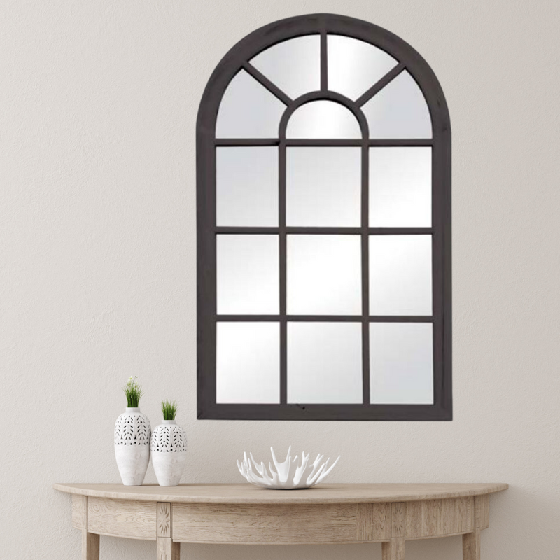 Ronis Romeo Arch Mirror 143x83x6cm Matt Black