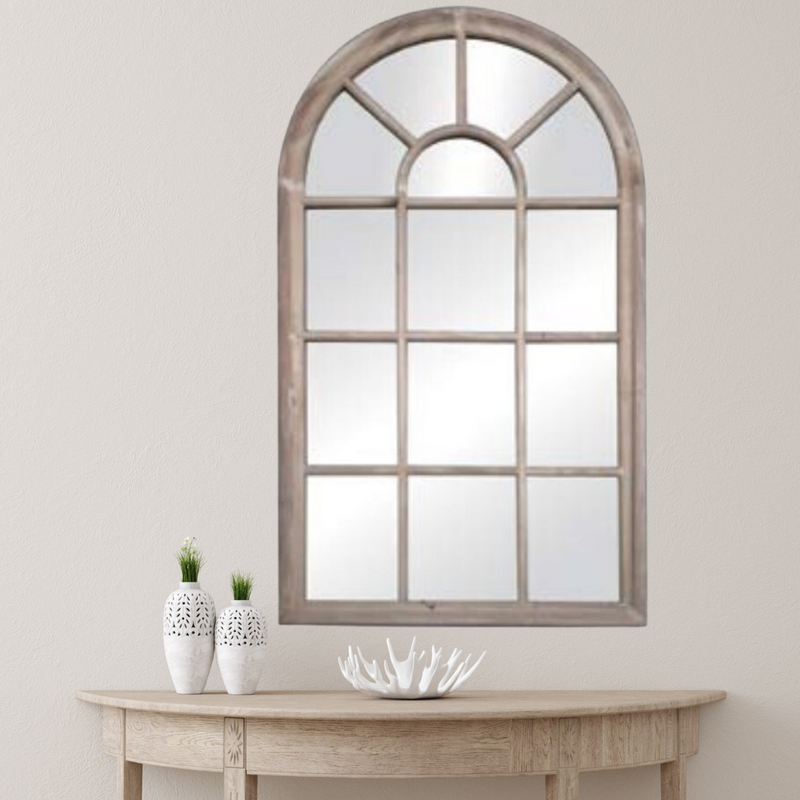 Ronis Romeo Arch Mirror 143x83x6cm Wood Grain