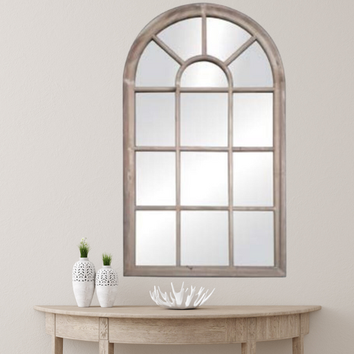 Ronis Romeo Arch Mirror 143x83x6cm Wood Grain