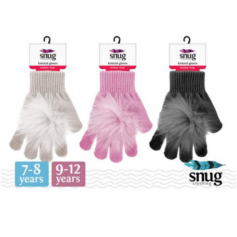 Ronis Girls Gloves with Pompom and Cuff 2 Asstd