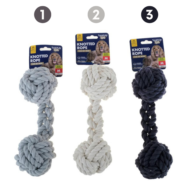Ronis Rope Toy Bone Shape Medium 24x7.2cm 3 Asstd