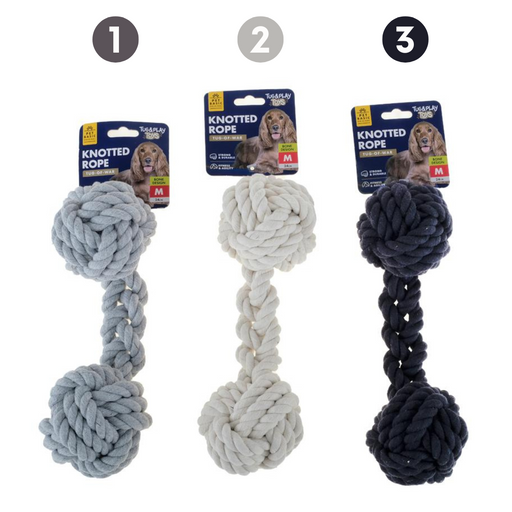 Ronis Rope Toy Bone Shape Medium 24x7.2cm 3 Asstd