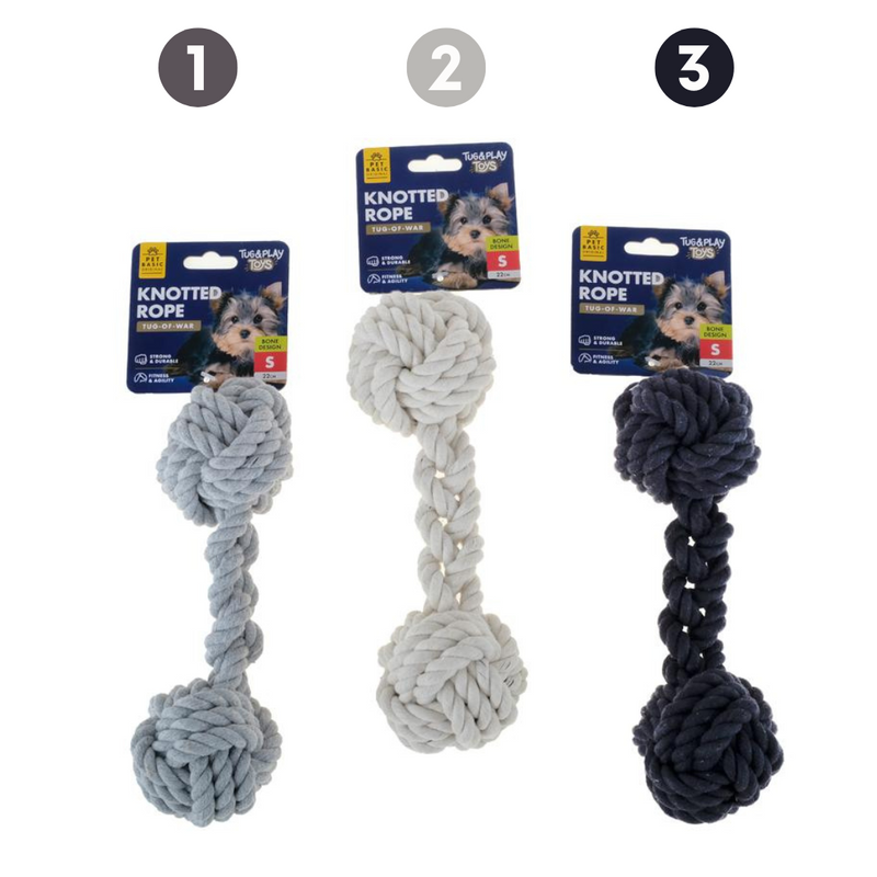 Ronis Rope Toy Bone Shape Small 22x6.7cm 3 Asstd