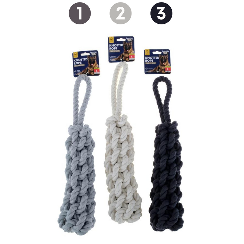 Ronis Rope Toy Cotton Stick & Loop Large 44x7cm 3 Asstd