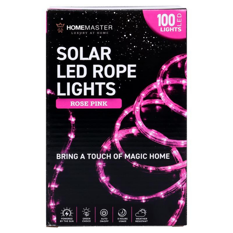 Ronis Rope Light Solar 100 LED 1200cm Pink 8 Functions