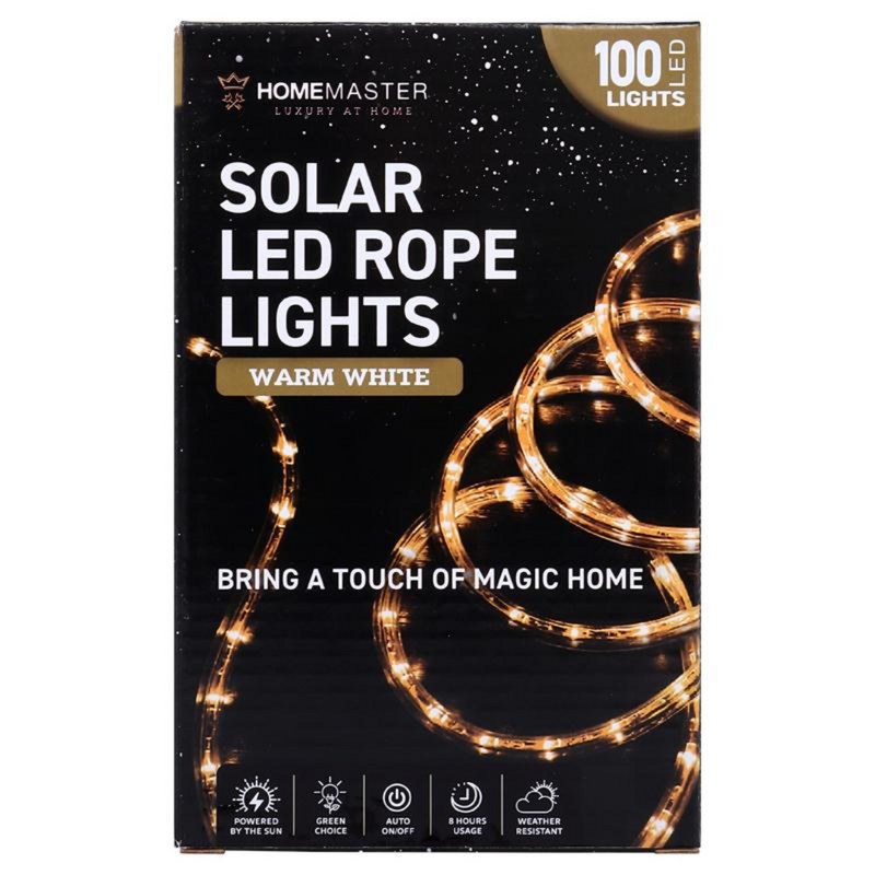 Ronis Rope Light Solar 100 LED 1200cm Warm White 8 Functions